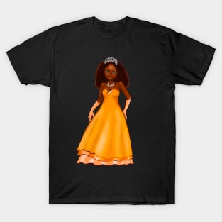 Black anime princess  ! beautiful  black girl with Afro hair, green eyes, Cherry pink lips and dark brown skin. Hair love ! T-Shirt